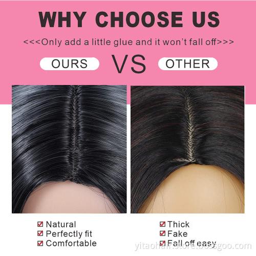 Wholesale  Ombre Silver Gray Wigs for Women Synthetic Black  Brown Green Long Wavy Wigs Natural Looking Wigs For Daily Party